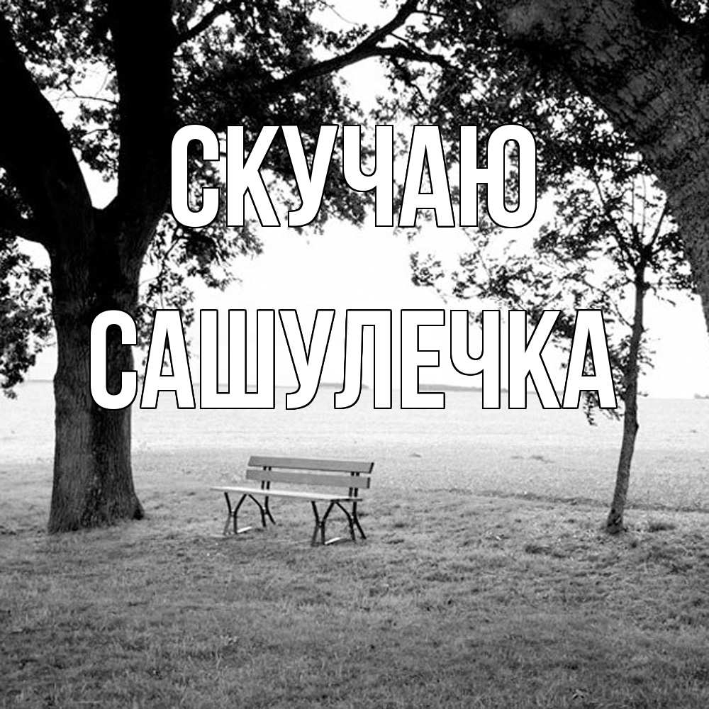 Открытка  с именем. Сашулечка, Скучаю  