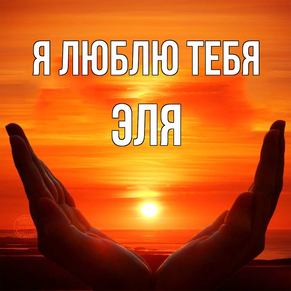 Открытка  с именем. Эля, Я люблю тебя  