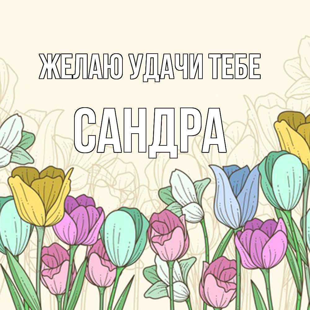 Открытка  с именем. Сандра, Желаю удачи тебе  