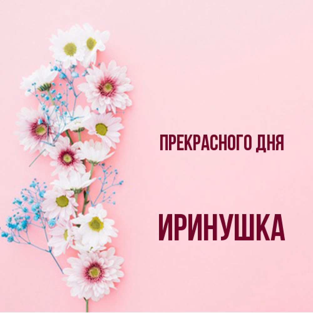 Открытка  с именем. Иринушка, Прекрасного дня  