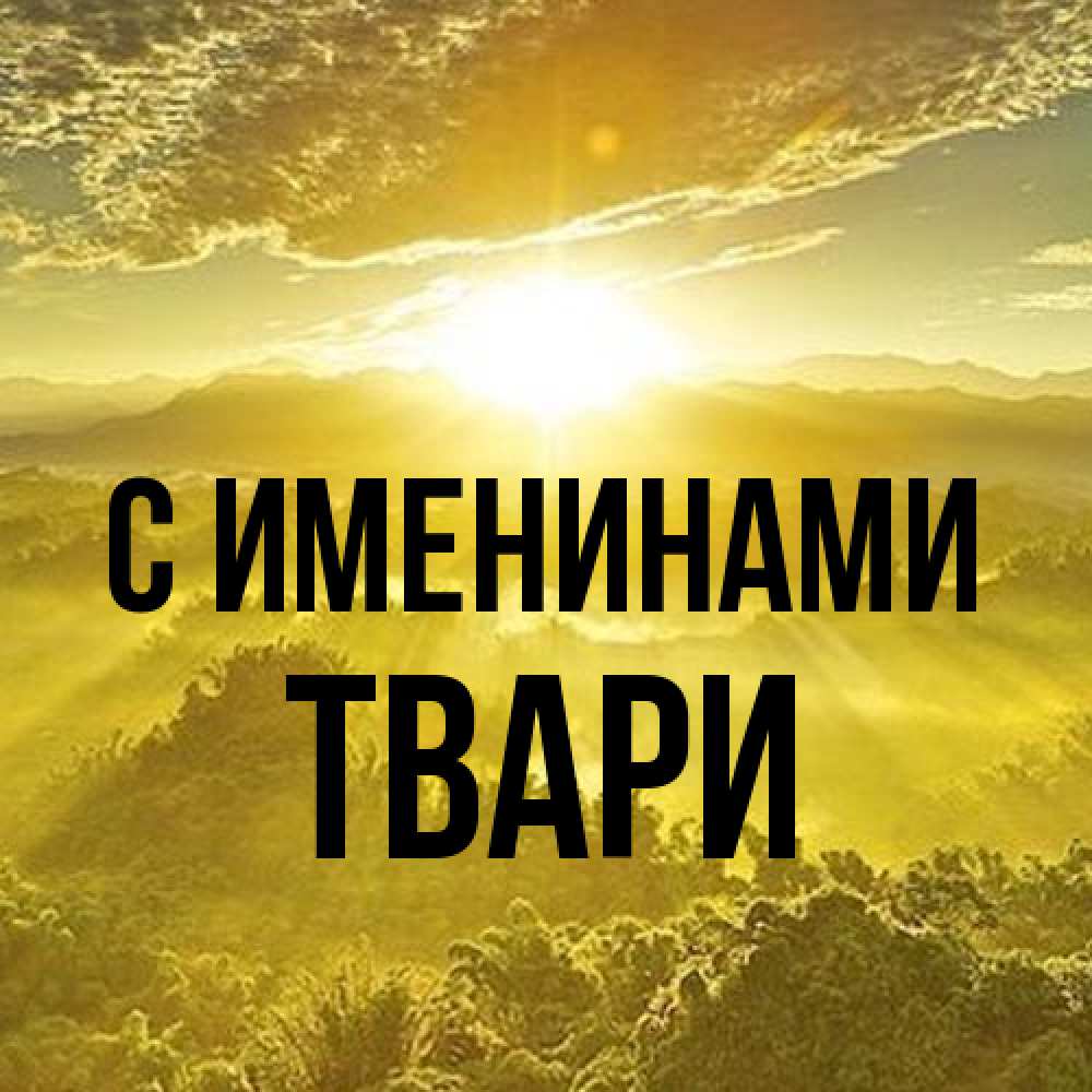 Открытка  с именем. твари, С именинами  