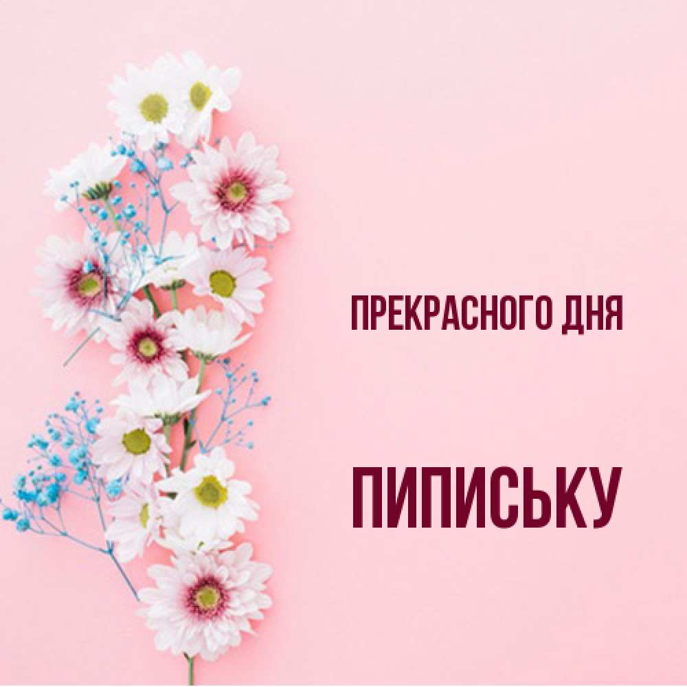 Открытка  с именем. Пипиську, Прекрасного дня  
