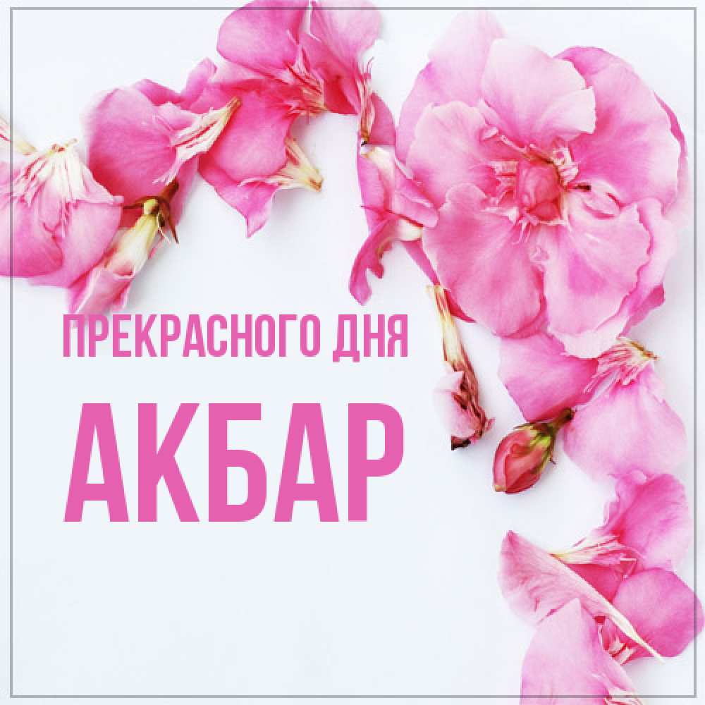 Открытка  с именем. Акбар, Прекрасного дня  