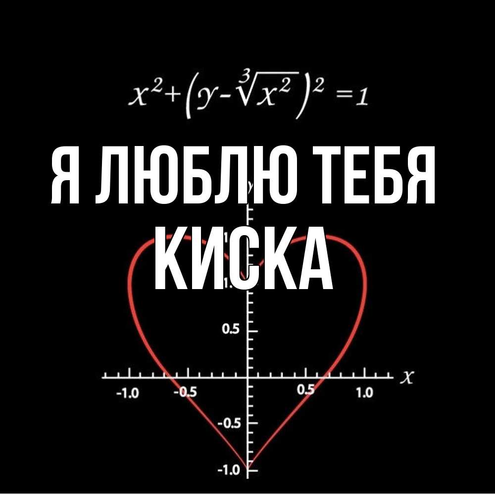 Открытка  с именем. Киска, Я люблю тебя  