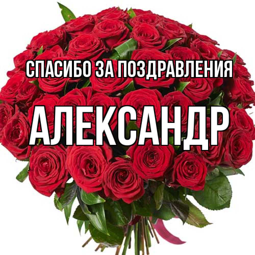 Открытка  с именем. александр, Спасибо за поздравления  