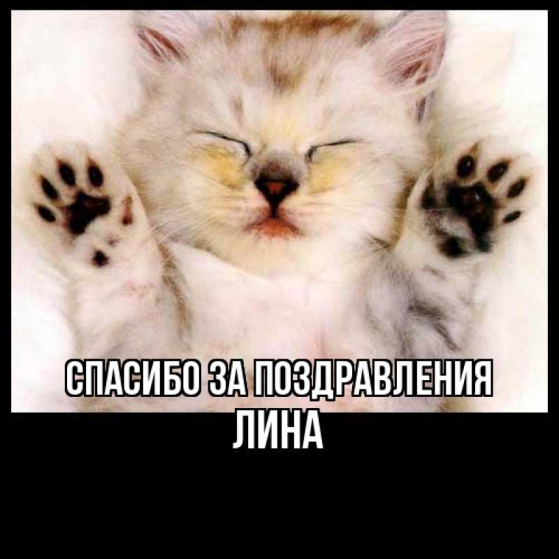 Картинка Спасибо за поздравления, Лина