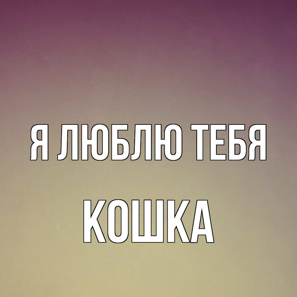 Открытка  с именем. Кошка, Я люблю тебя  