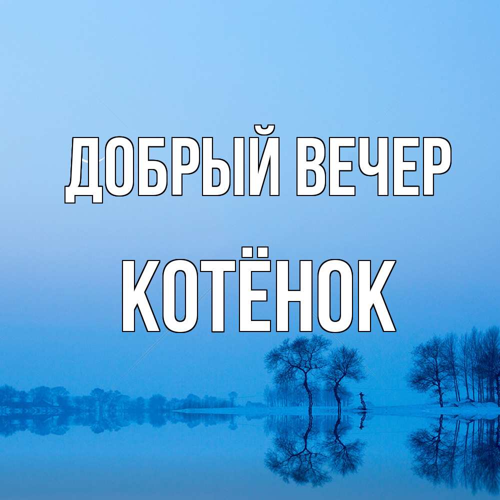 Открытка  с именем. Котёнок, Добрый вечер  