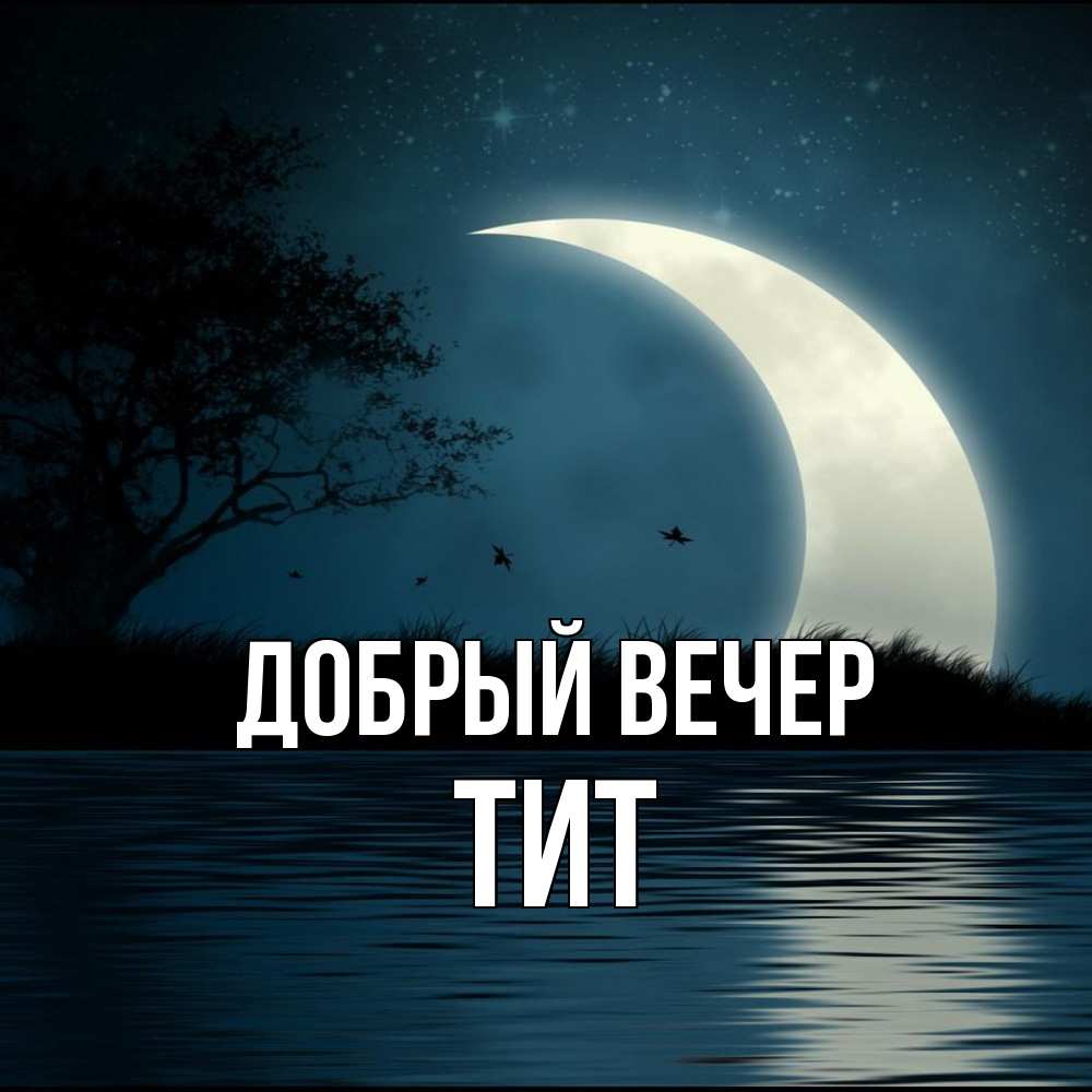 Открытка  с именем. Тит, Добрый вечер  