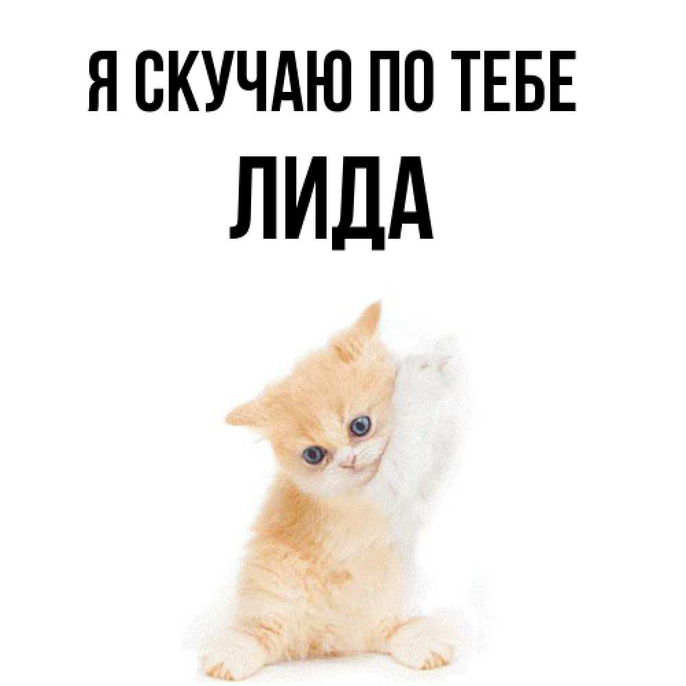 Открытка  с именем. Лида, Я скучаю по тебе  