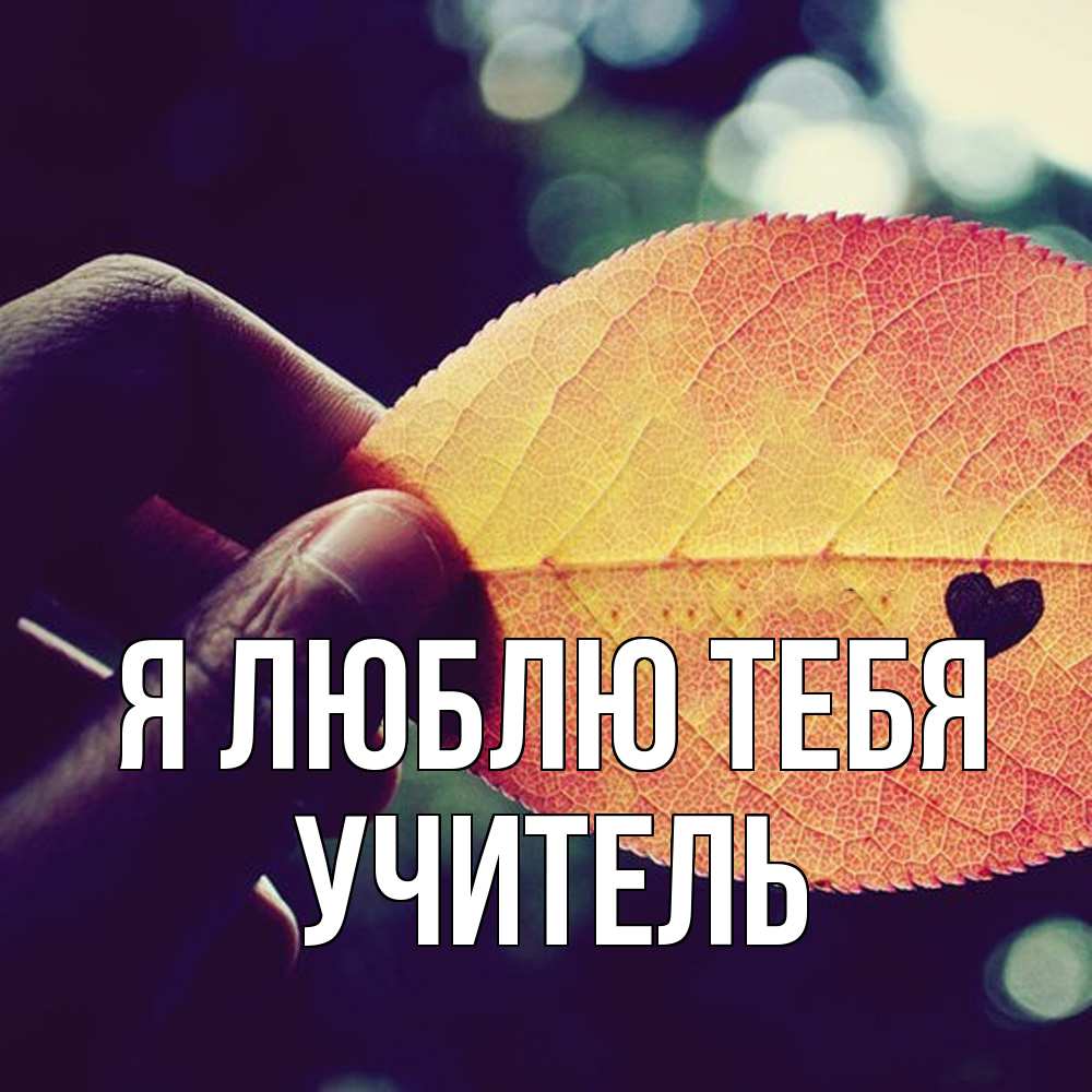 Открытка  с именем. Учитель, Я люблю тебя  