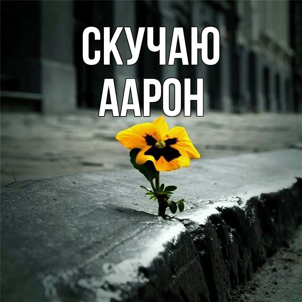 Открытка  с именем. Аарон, Скучаю  