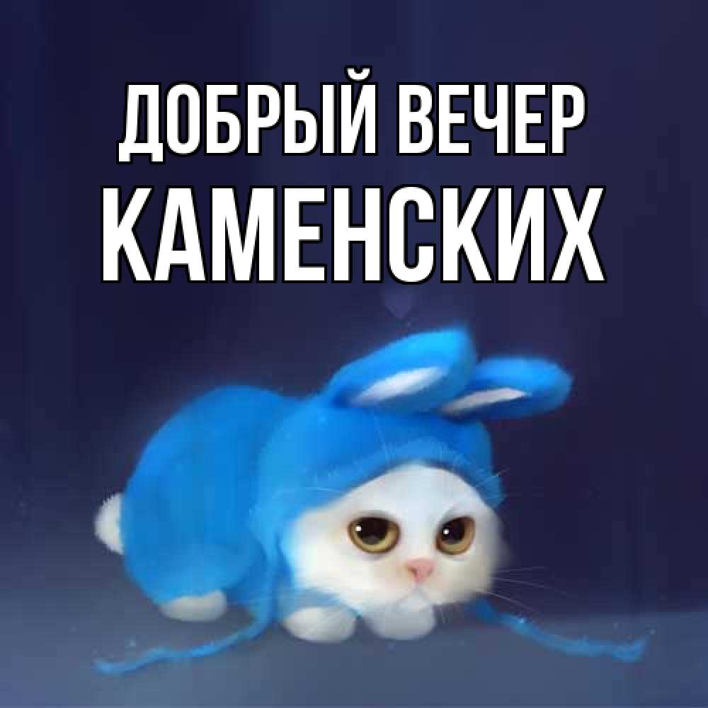 Открытка  с именем. Каменских, Добрый вечер  