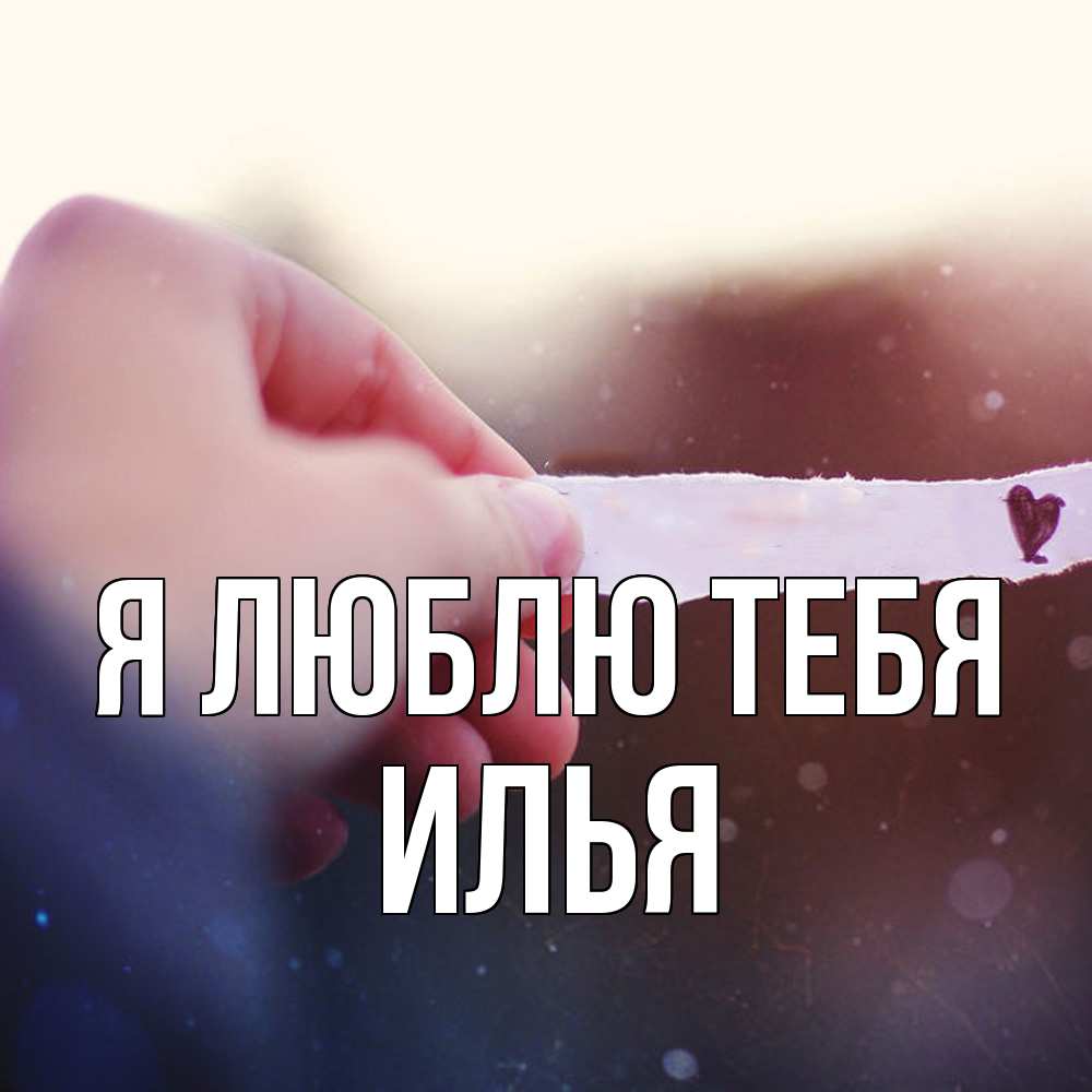 Открытка  с именем. Илья, Я люблю тебя  