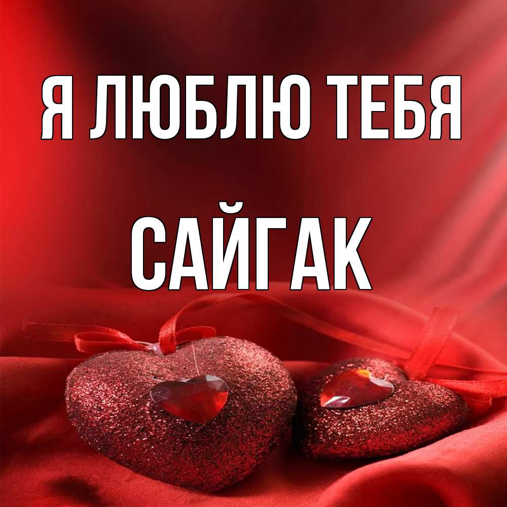 Открытка  с именем. Сайгак, Я люблю тебя  