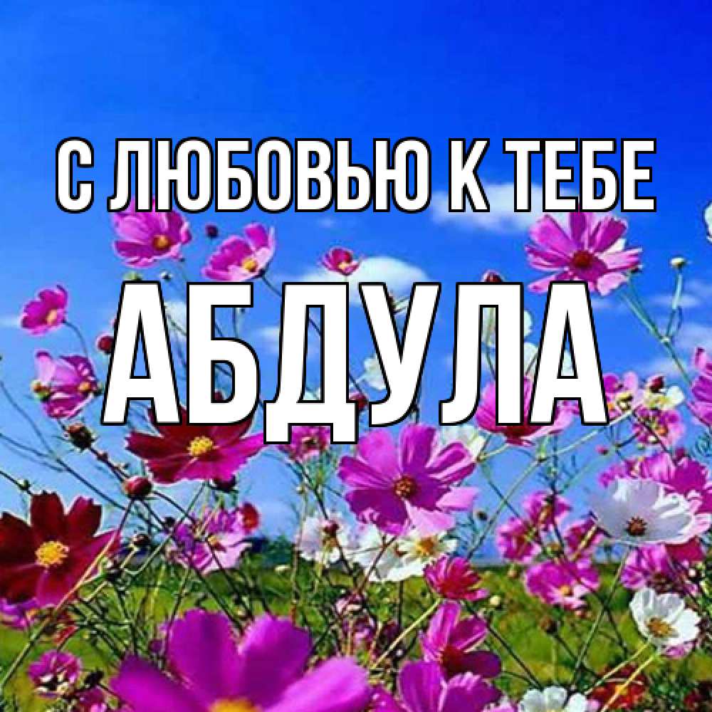 Открытка  с именем. Абдула, С любовью к тебе  