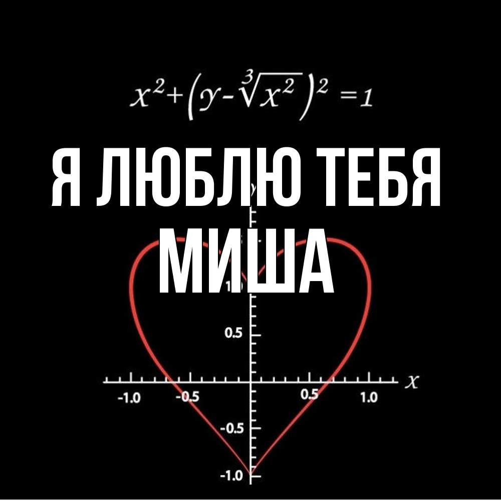 Открытка  с именем. Миша, Я люблю тебя  