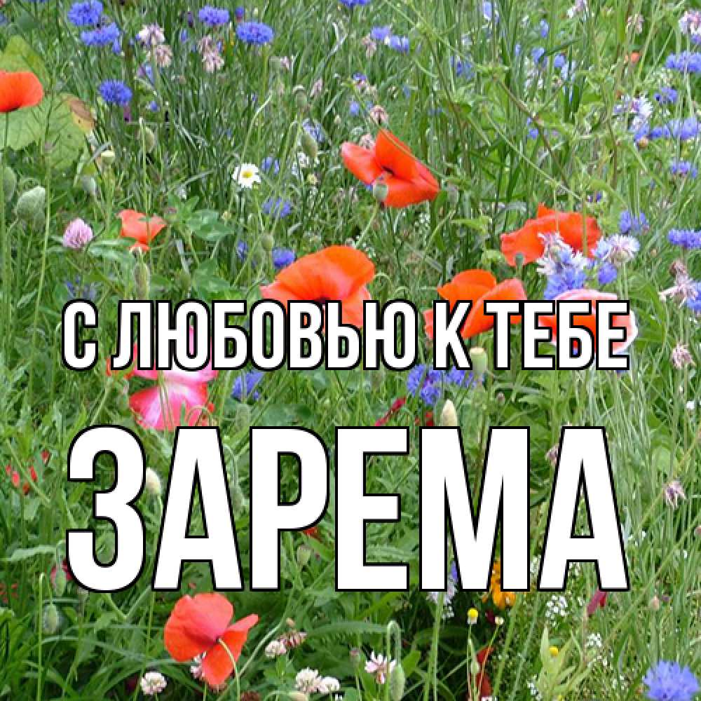 Открытка  с именем. Зарема, С любовью к тебе  