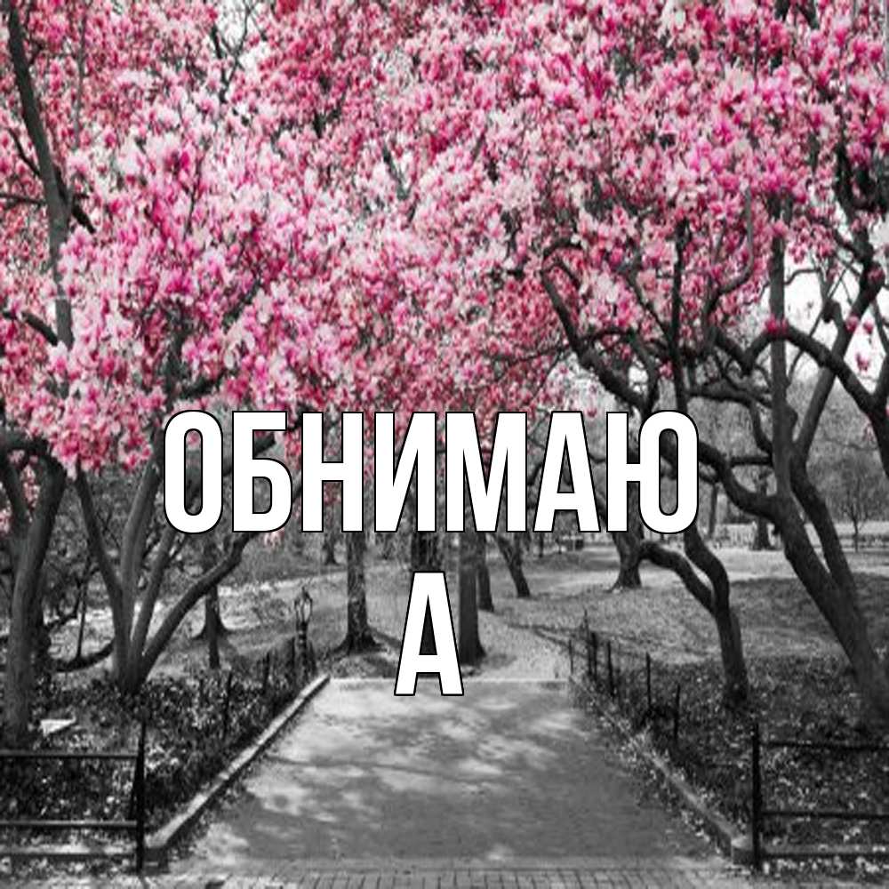 Открытка  с именем. а, Обнимаю  