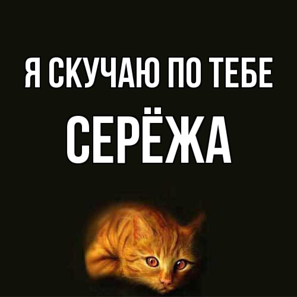 Открытка  с именем. Серёжа, Я скучаю по тебе  