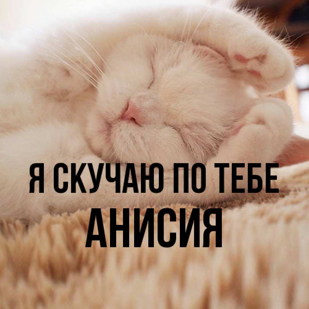 Открытка  с именем. Анисия, Я скучаю по тебе  