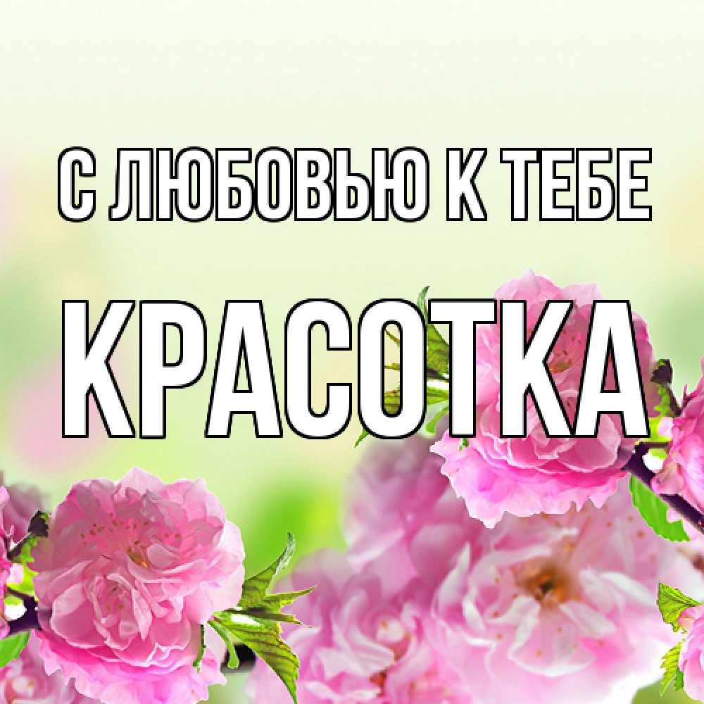 Открытка  с именем. Красотка, С любовью к тебе  