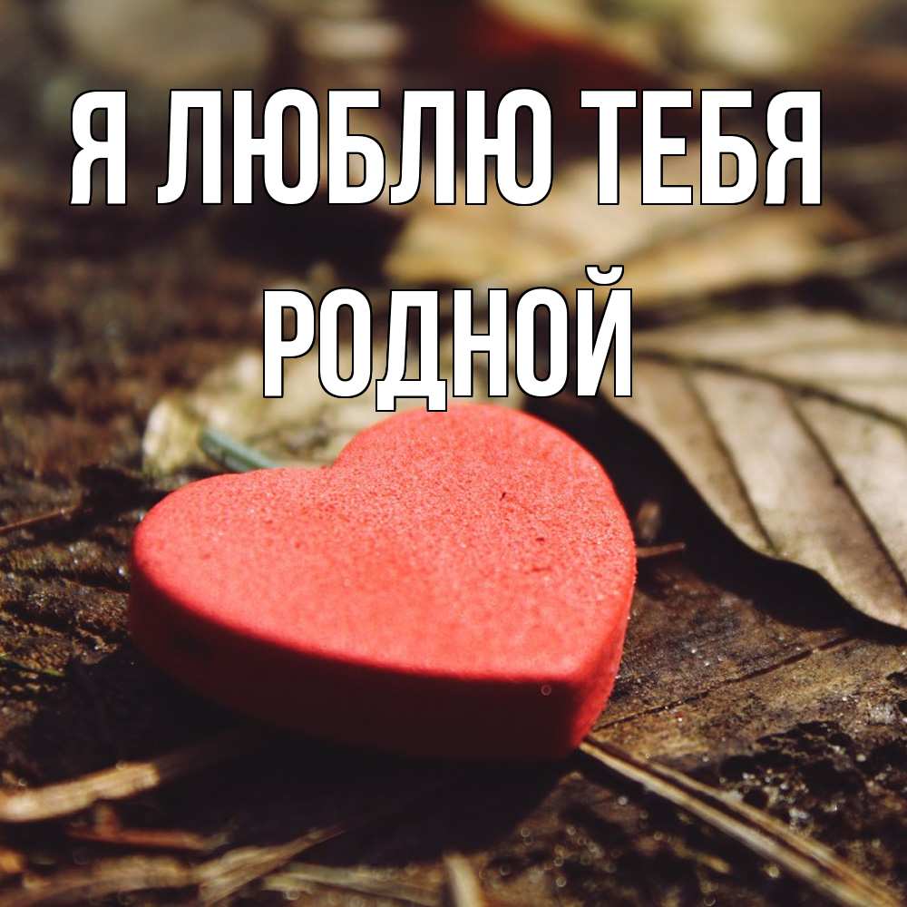 Открытка  с именем. Родной, Я люблю тебя  