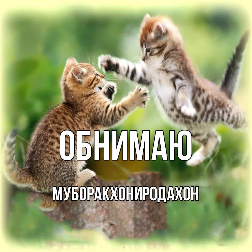 Открытка  с именем. МУБОРАКХОНИРОДАХОН, Обнимаю  