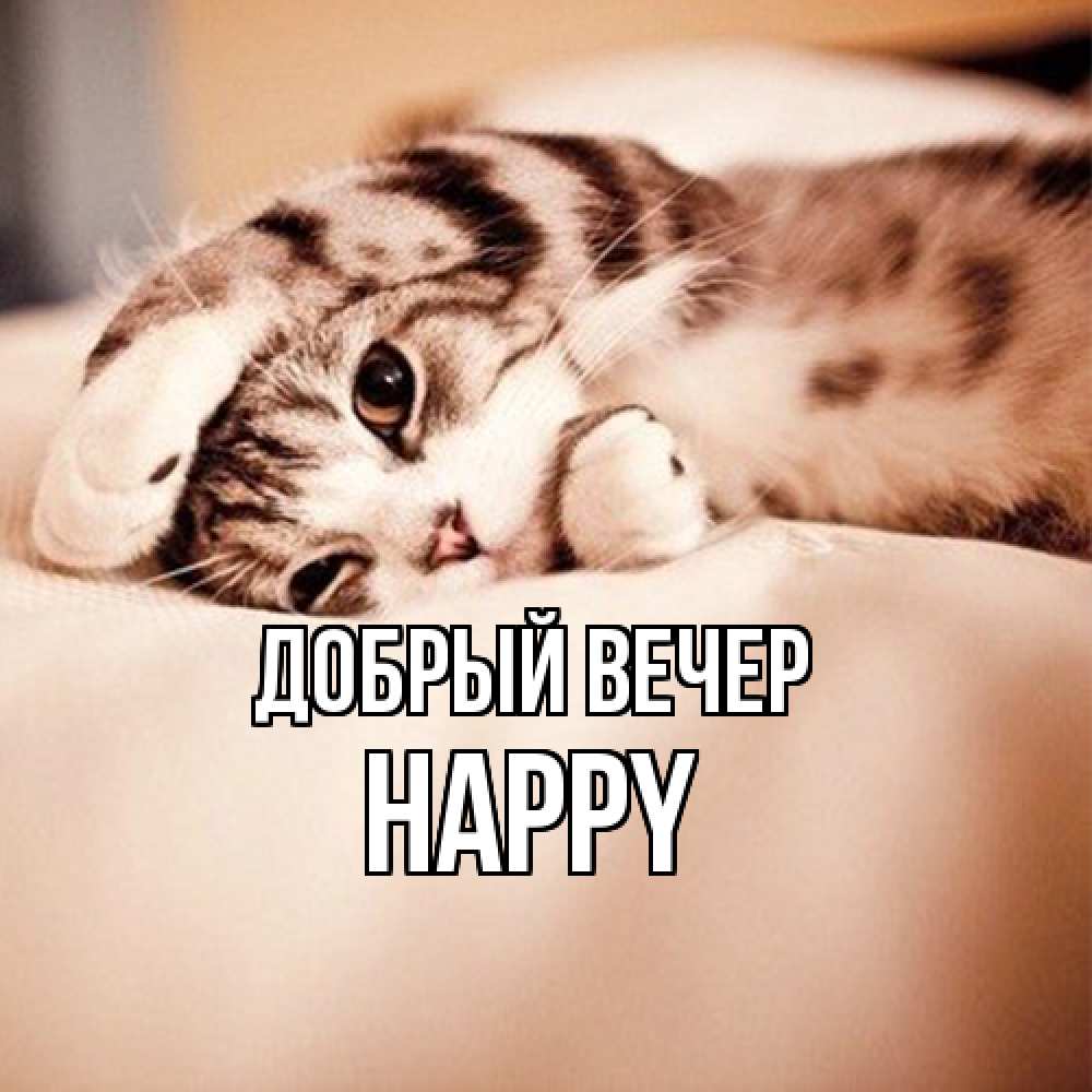 Открытка  с именем. Happy, Добрый вечер  