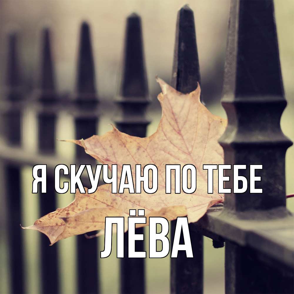 Открытка  с именем. Лёва, Я скучаю по тебе  