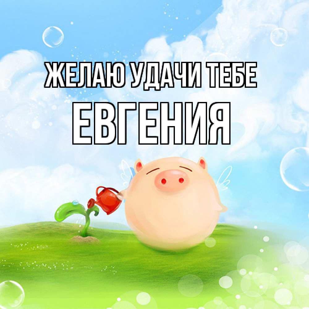 Открытка  с именем. Евгения, Желаю удачи тебе  