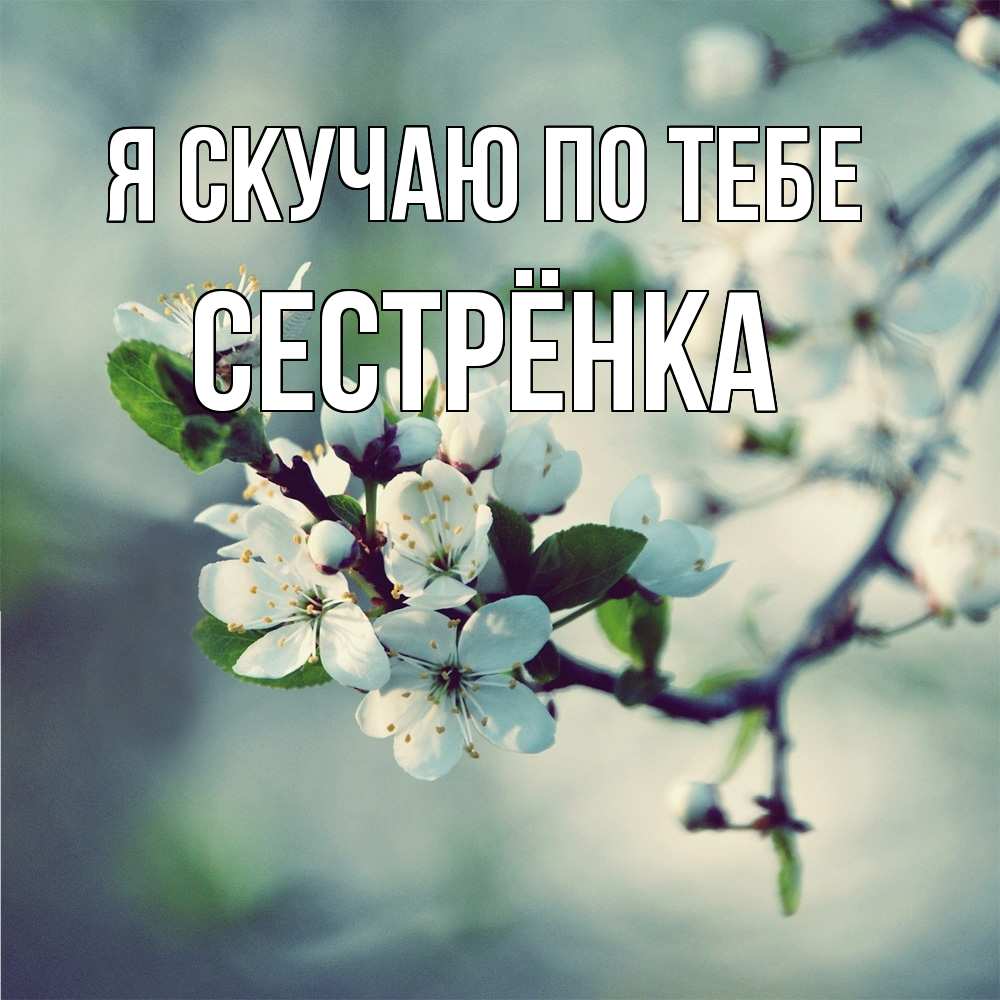 Открытка  с именем. Сестрёнка, Я скучаю по тебе  