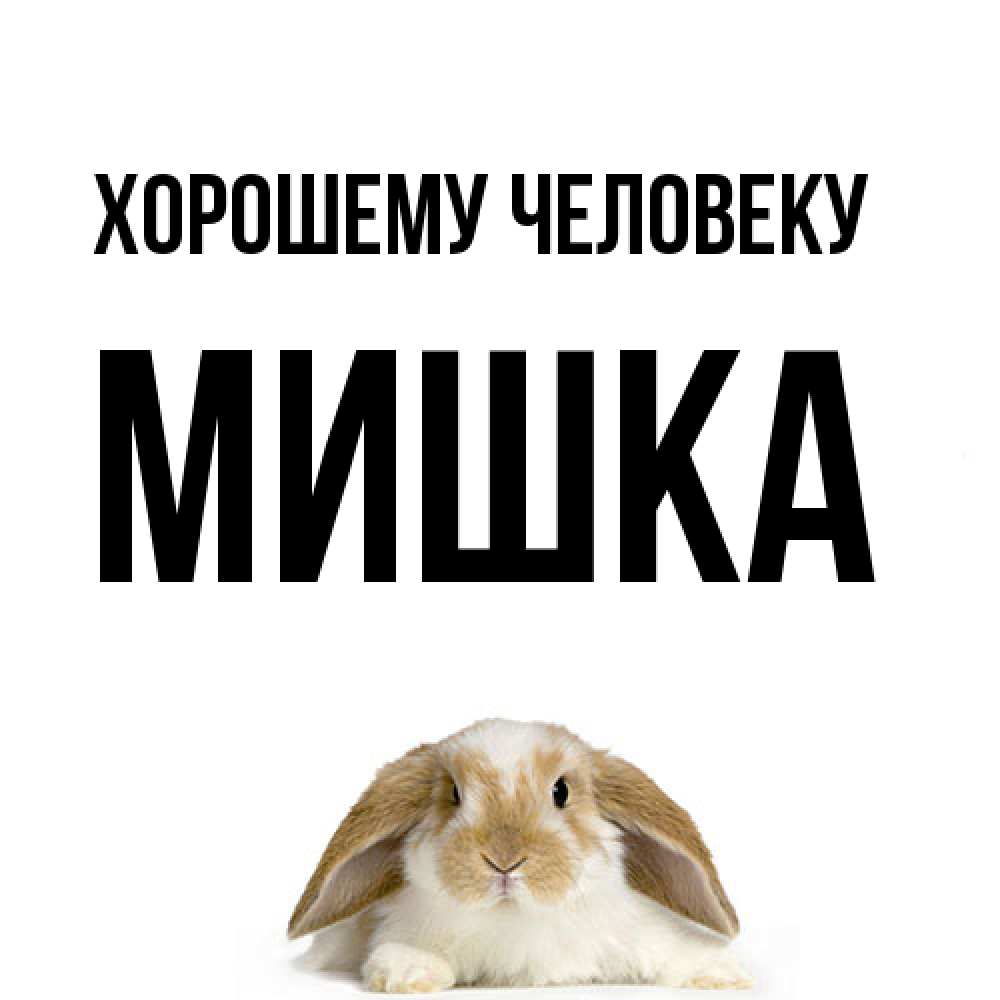 Открытка  с именем. Мишка, Хорошему человеку  