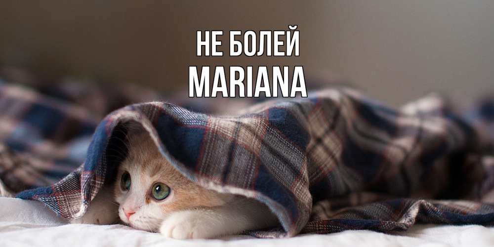 Открытка  с именем. mariana, Не болей  