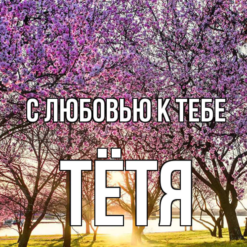 Открытка  с именем. Тётя, С любовью к тебе  