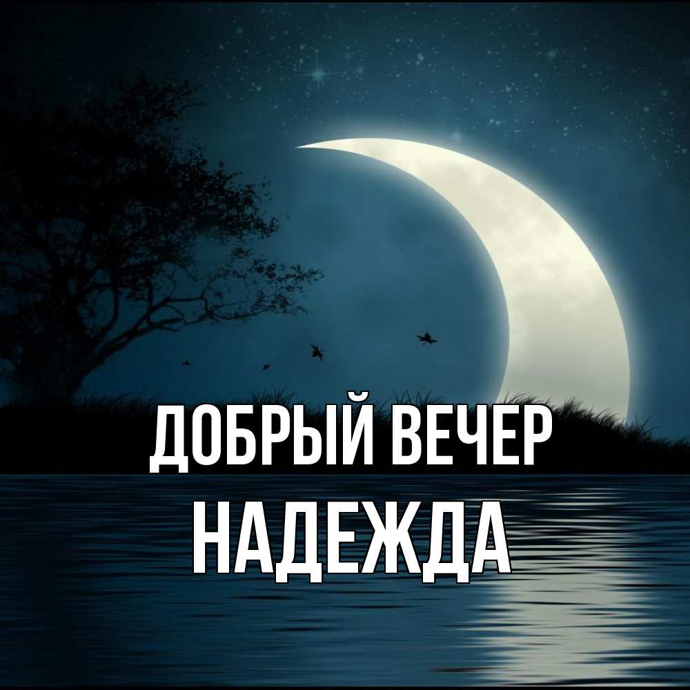 Открытка  с именем. Надежда, Добрый вечер  