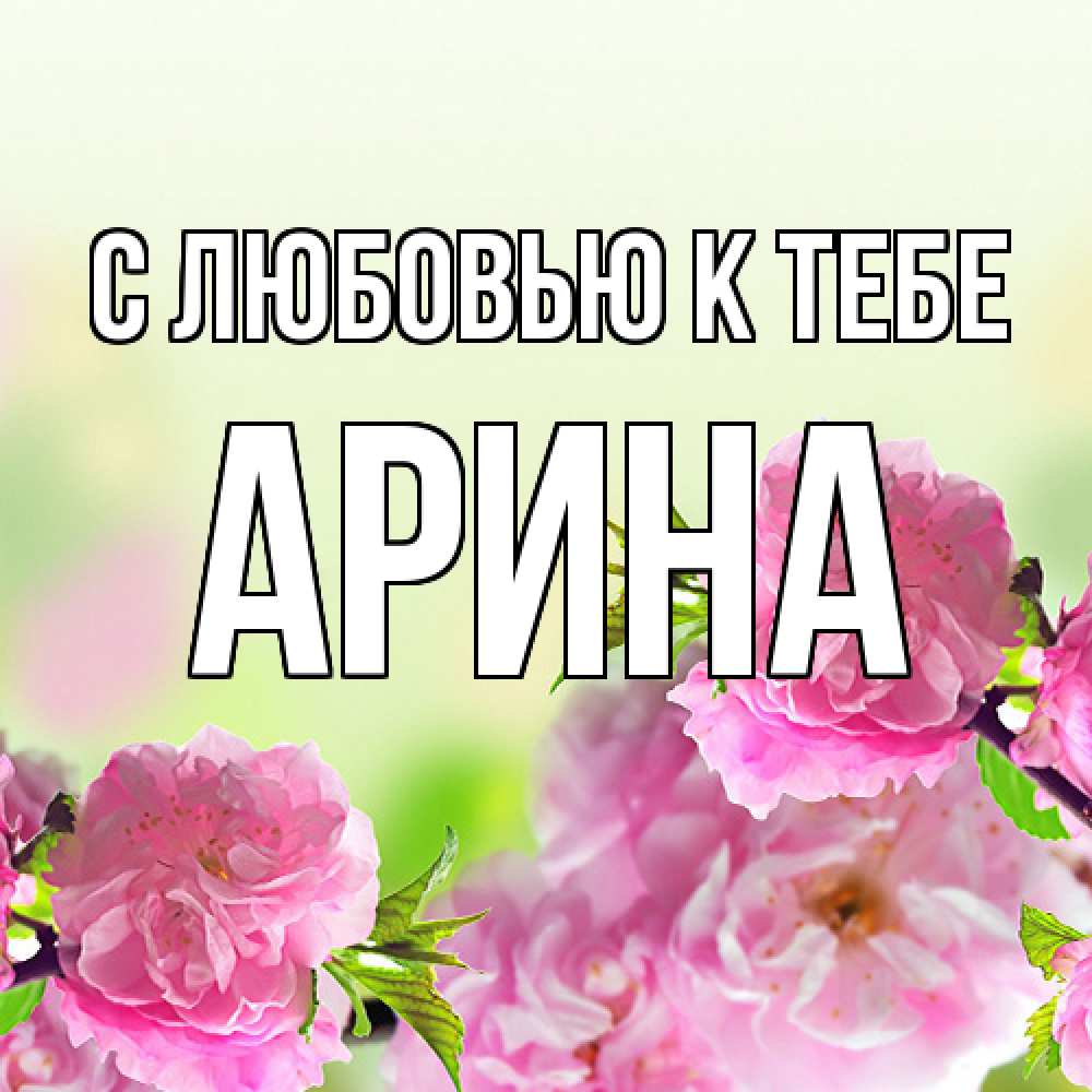 Открытка  с именем. Арина, С любовью к тебе  