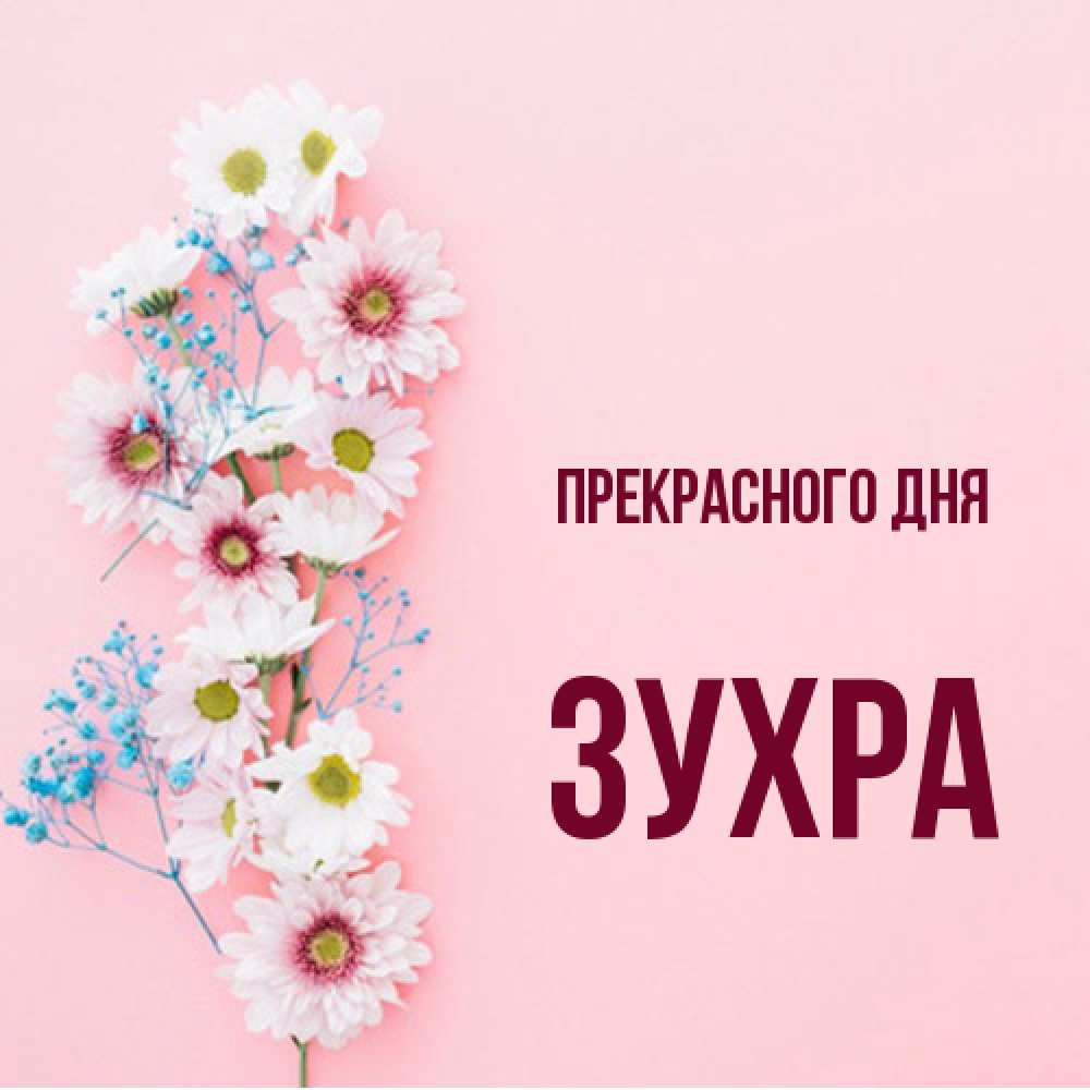Открытка  с именем. Зухра, Прекрасного дня  