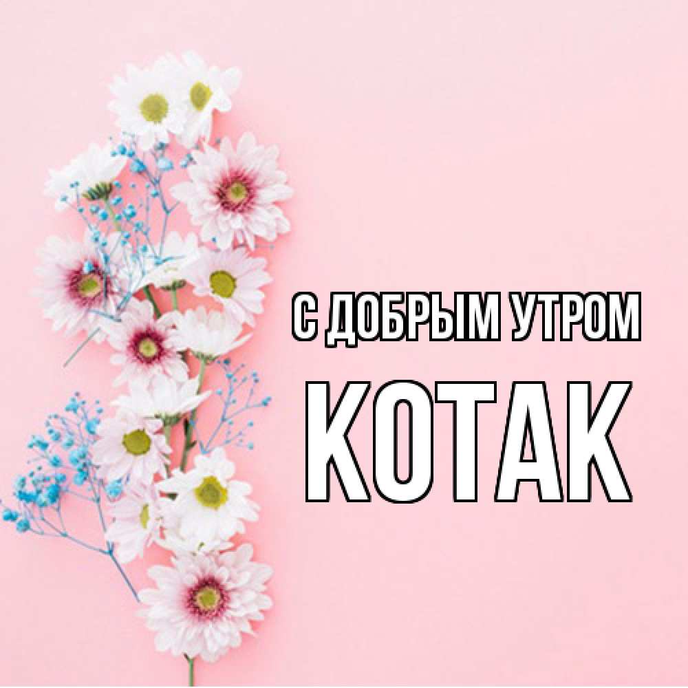 Открытка  с именем. КОТАК, С добрым утром  