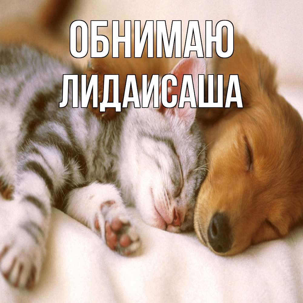 Открытка  с именем. ЛидаИСаша, Обнимаю  
