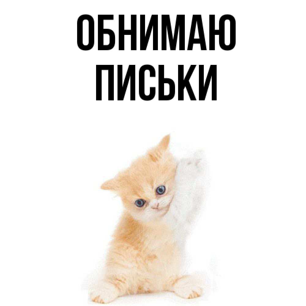 Открытка  с именем. Письки, Обнимаю  