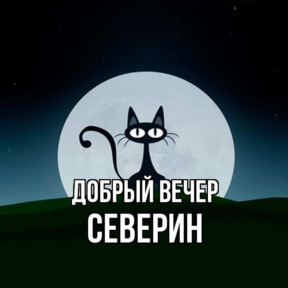 Открытка  с именем. Северин, Добрый вечер  