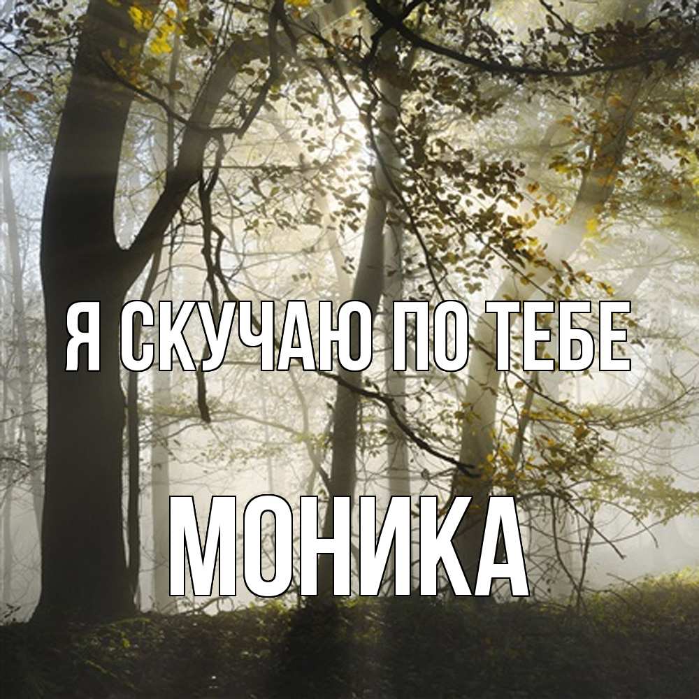 Открытка  с именем. Моника, Я скучаю по тебе  