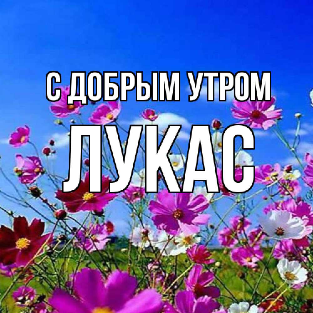 Открытка  с именем. Лукас, С добрым утром  