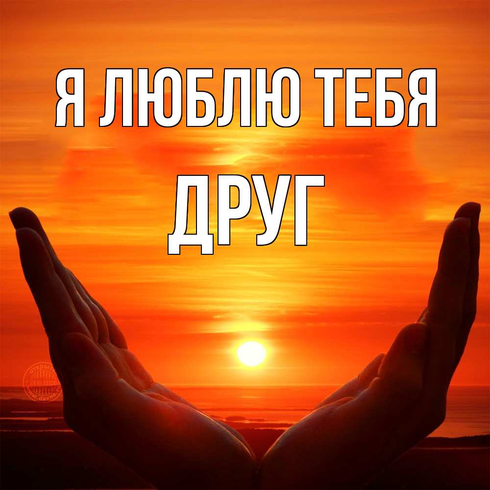 Открытка  с именем. ДРУГ, Я люблю тебя  