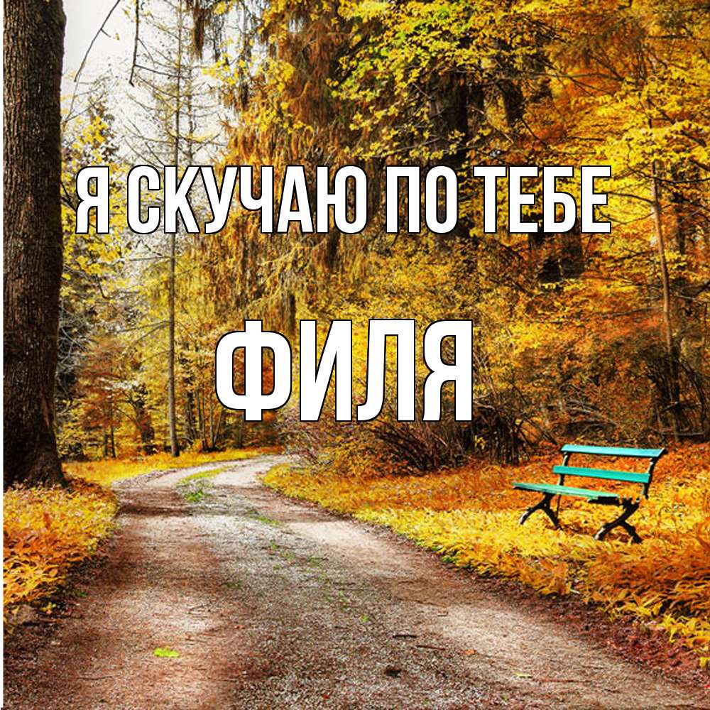 Открытка  с именем. Филя, Я скучаю по тебе  