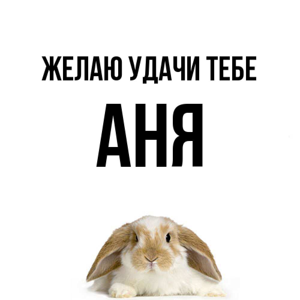 Открытка  с именем. Аня, Желаю удачи тебе  