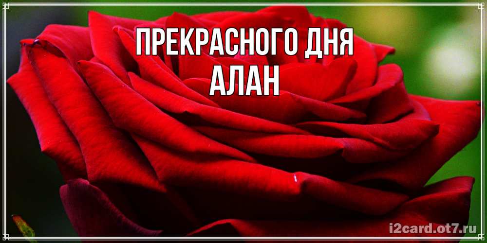 Открытка  с именем. Алан, Прекрасного дня  