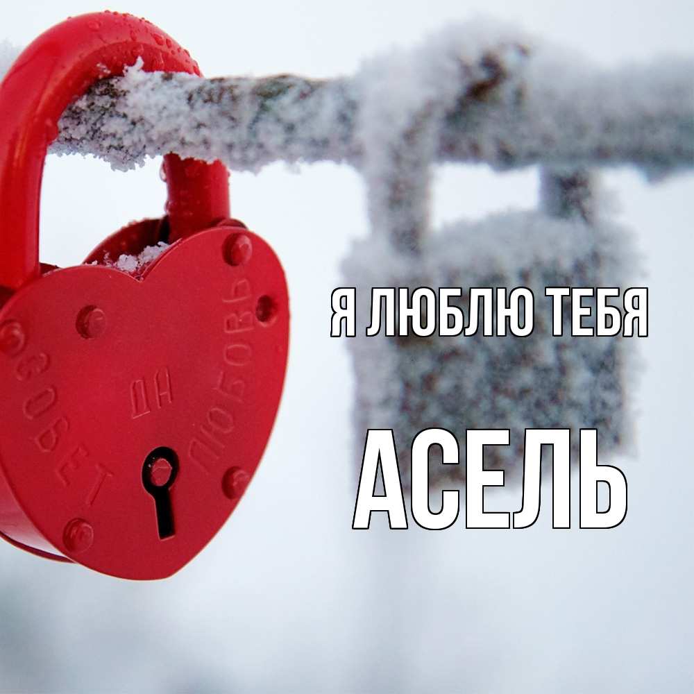 Открытка  с именем. Асель, Я люблю тебя  