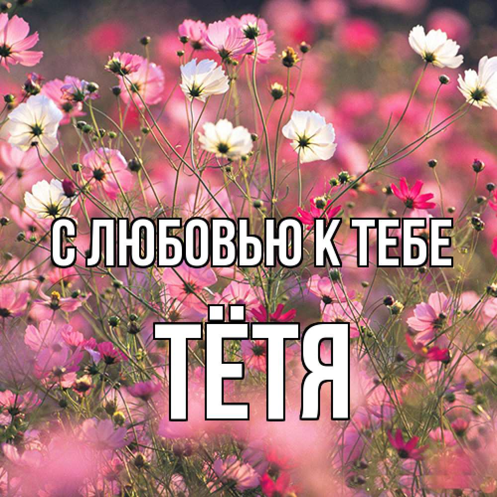 Открытка  с именем. Тётя, С любовью к тебе  